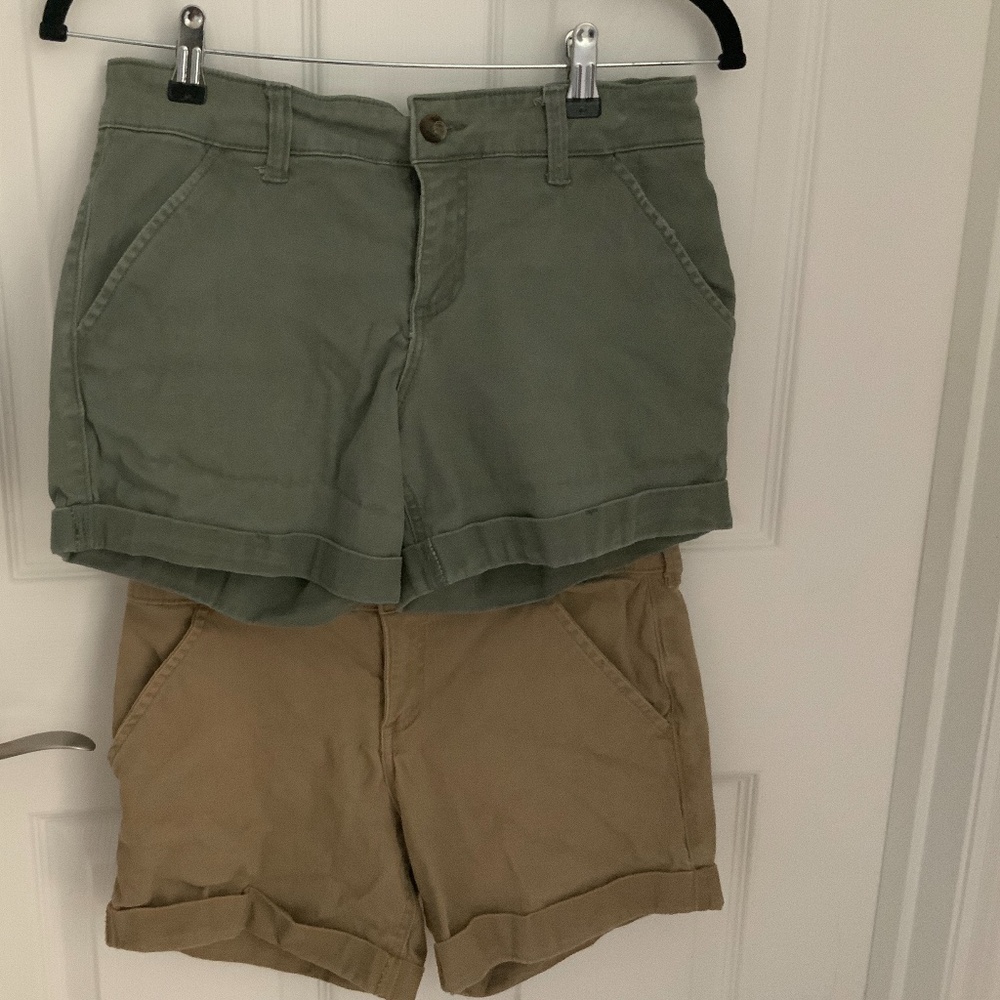 Tan and Army Green Cotton Twill Shorts Bundle